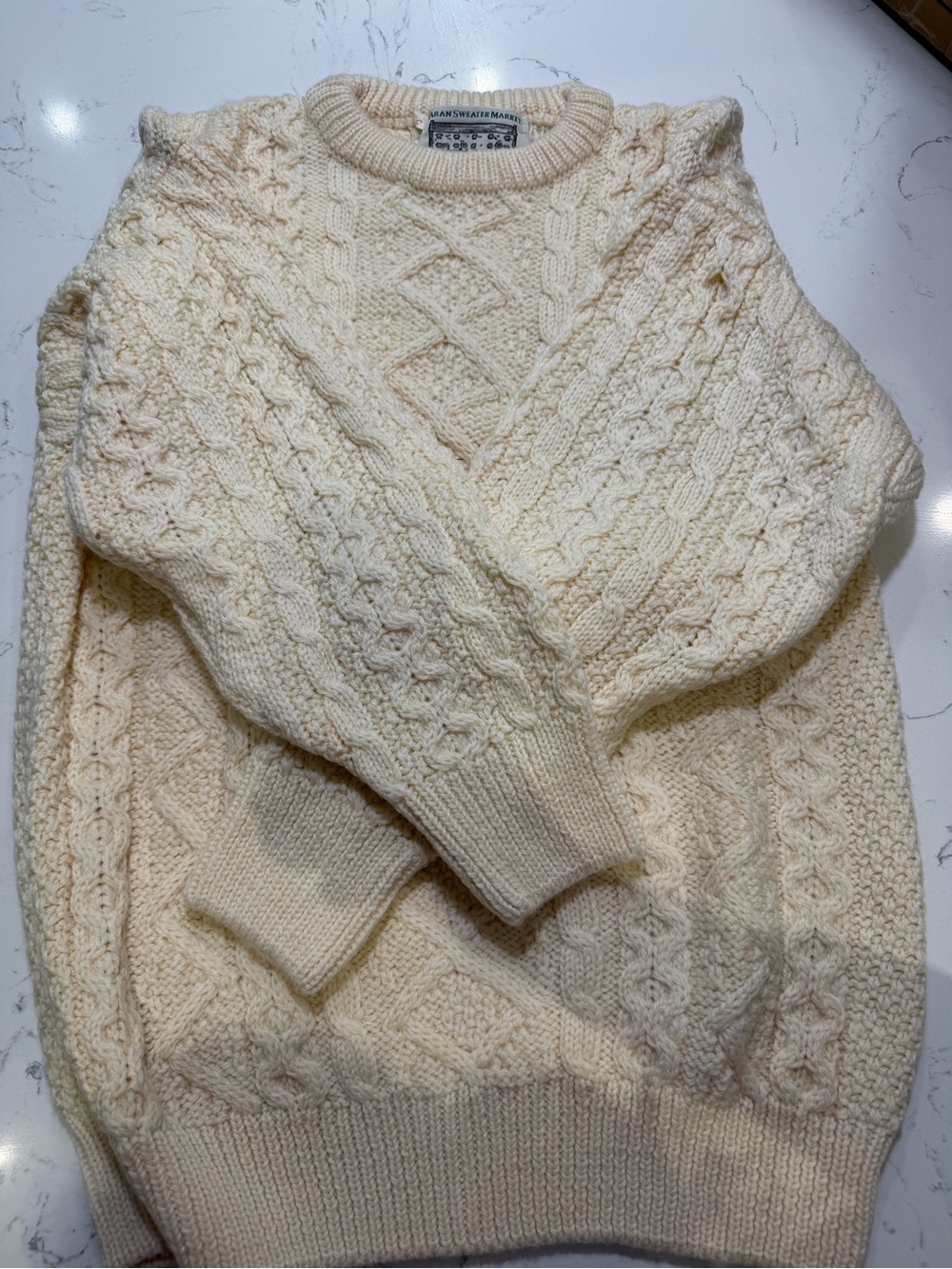 Aran Sweater Market Merino Wool Irish Knitted Sweater
